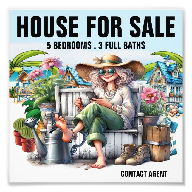 House For Sale Photo Print (Front)