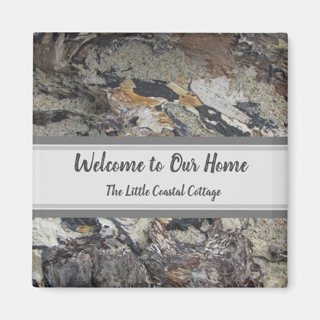 House Guest Driftwood Beach Photo Vacation Welcome Magnet (Front)