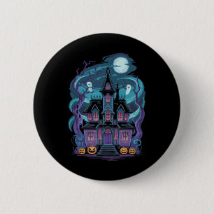 House Halloween Artworks Transylvania Mansion  6 Cm Round Badge