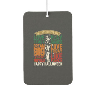 House Happy Halloween Monsters Spiderwebs Car Air Freshener