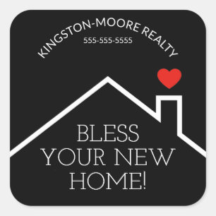 House Heart Custom Realtor  Square Sticker
