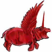 House HIppocorn Ornament Hanging Hippo Unicorn Peg