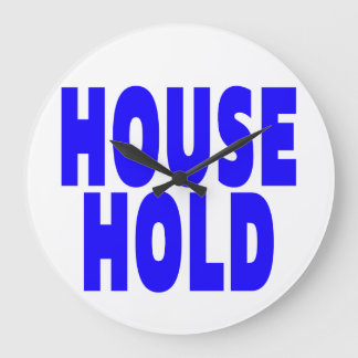 HOUSE HOLD BLUE FONTS LARGE CLOCK