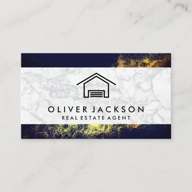 House Icon | Marble | Gold Dust Business Card (Front)