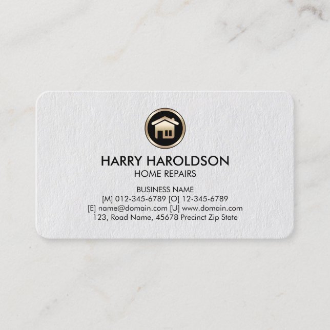 House Icon Premium Home Repairs Business Card (Front)