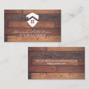 House Icon   Wooden Boards Business Card