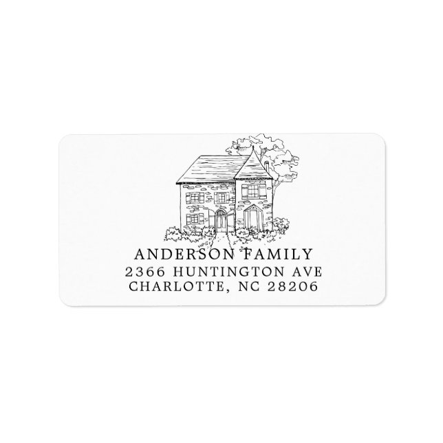 House  illustration | Moving Return Address Label (Front)