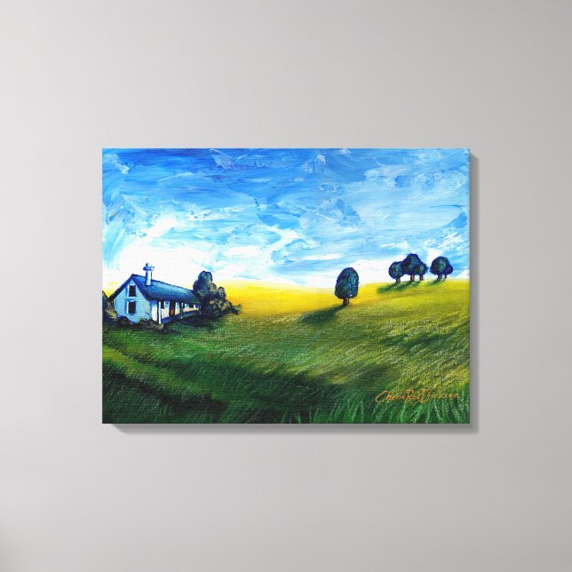 House in the Countryside Triptych Canvas Print (Front)