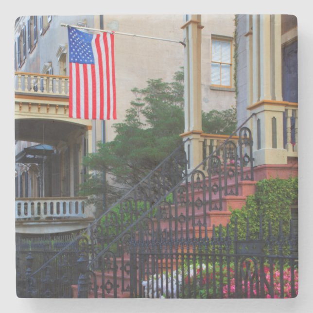 House in the Historic District in the spring Stone Coaster (Front)