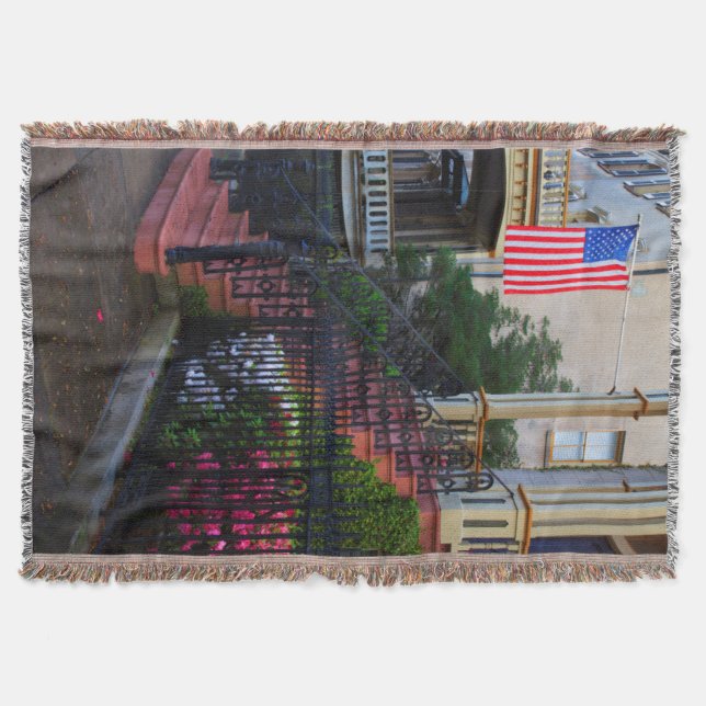 House in the Historic District in the spring Throw Blanket (Front)