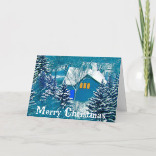 House in Woods Christmas Holiday Card