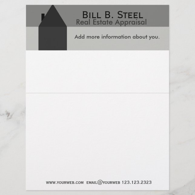 House Industry Real Estate Agent Construction Home Customised Letterhead (Front)