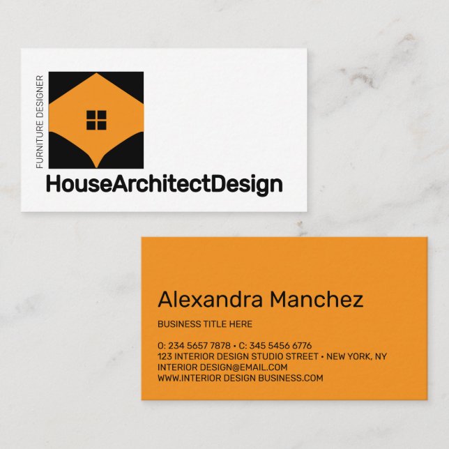 House Interior Design Architect Furniture Business Card (Front/Back)
