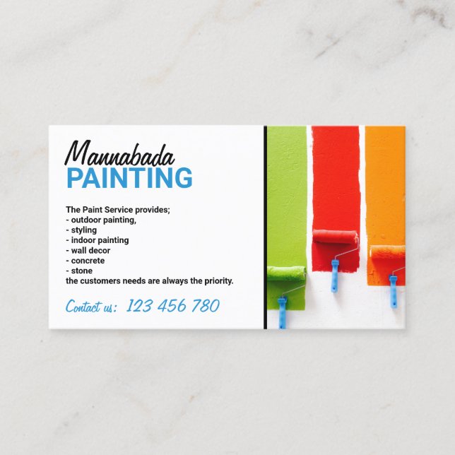 House Interior Wall Painting Service Business Card (Front)