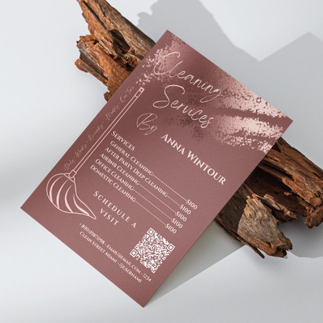 House Keeping Maid Price Rose Gold Blush Qr Code Invitation (House Keeping Maid Price Rose Gold Blush Qr Code Invitation)