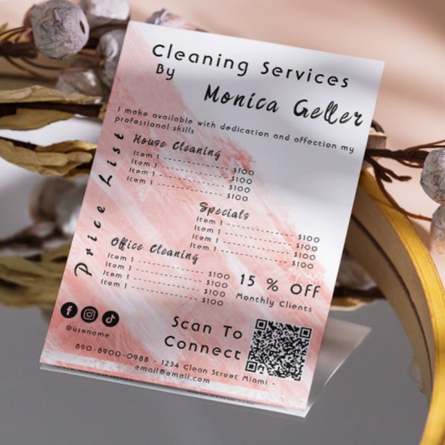 House Keeping Maid Price Rose Gold Blush Qr Code Invitation (House Keeping Maid Price Rose Gold Blush Qr Code Invitation)