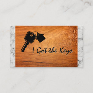 House Keys Wood Marble Business Card