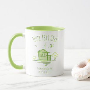 House Landscape Doodle. Real Estate Gift Template Mug