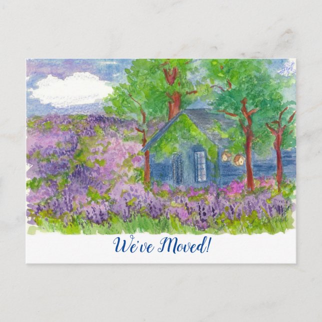 House Lavender Fields We've Moved Postcard (Front)