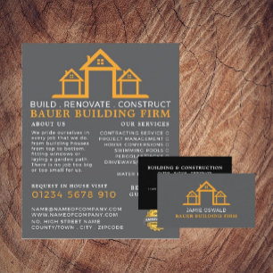 House Logo, Building Firm, Builders Business Card