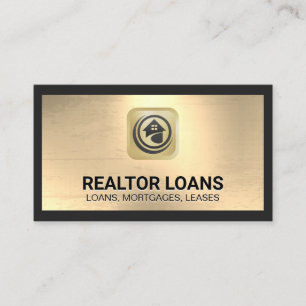 House Logo Metallic Background Business Card