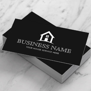 House Logo Real Estate Realtor House Cleaning Business Card