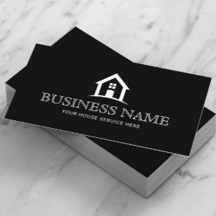 House Logo Real Estate Realtor House Cleaning Business Card