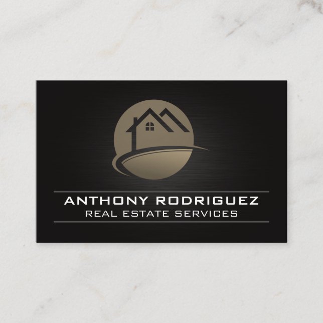 House Logos | Black Background Business Card (Front)