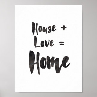 House + Love = Home Art Print