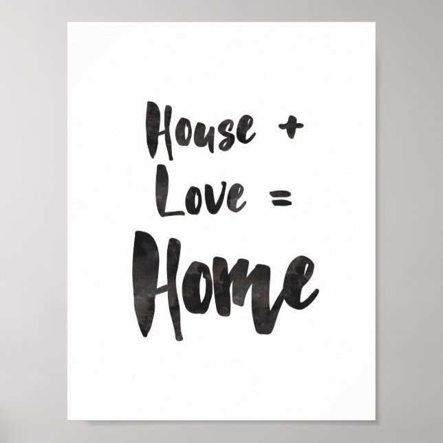 House + Love = Home Art Print (Front)