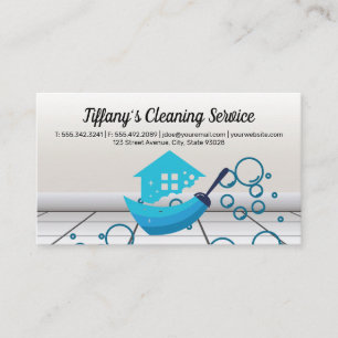 House Maid Cleaning Service Soap Bubble Business Card