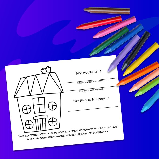 House Memory Emergency Info for Kids Activity Card (Creator Uploaded)