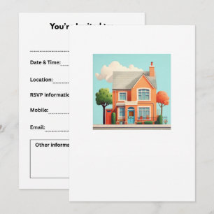 House, modern home invitation
