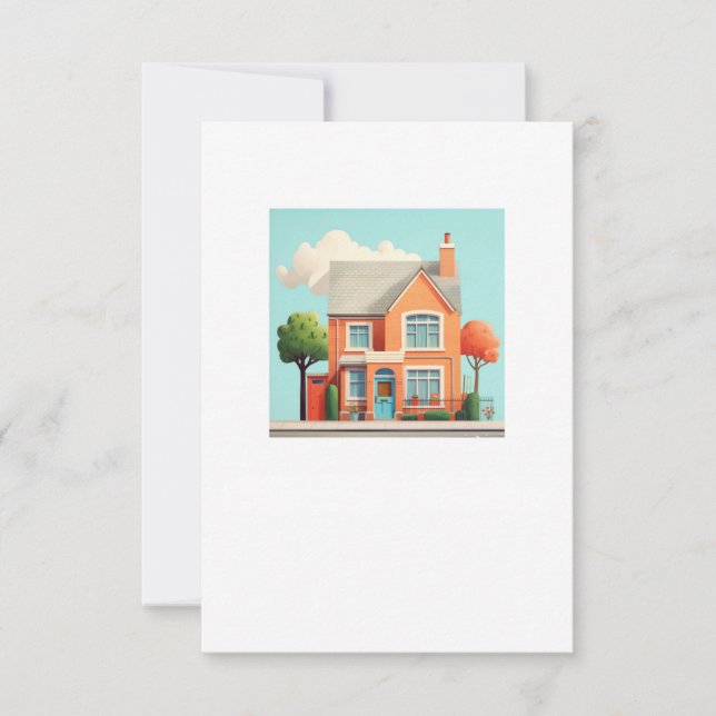 House, modern home thank you card (Front)
