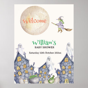 House Moon Witch Baby Shower Welcome Sign 