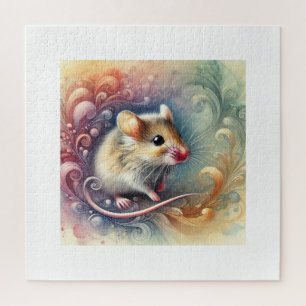 House Mouse in the Morning Light 260824AREF121 - W Jigsaw Puzzle
