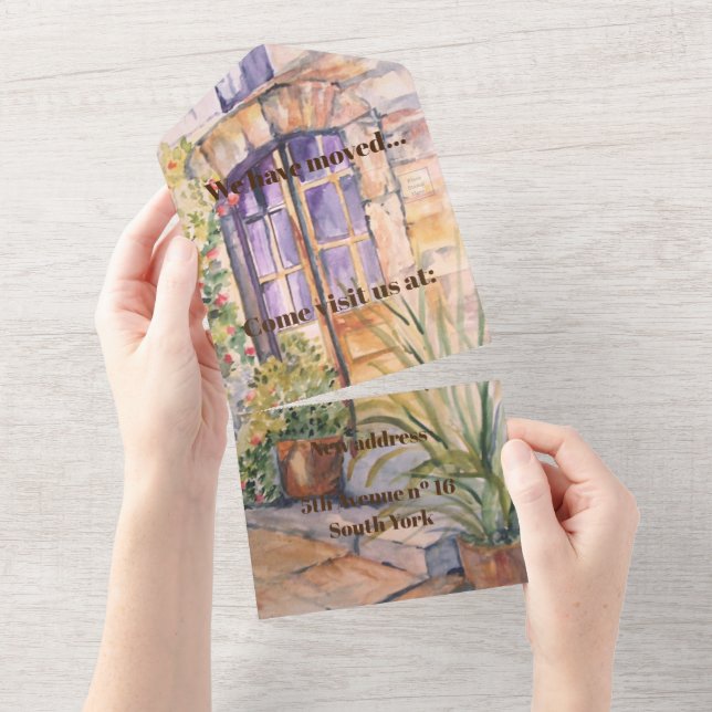 House move and new address old doorway all in one invitation (Tearaway)