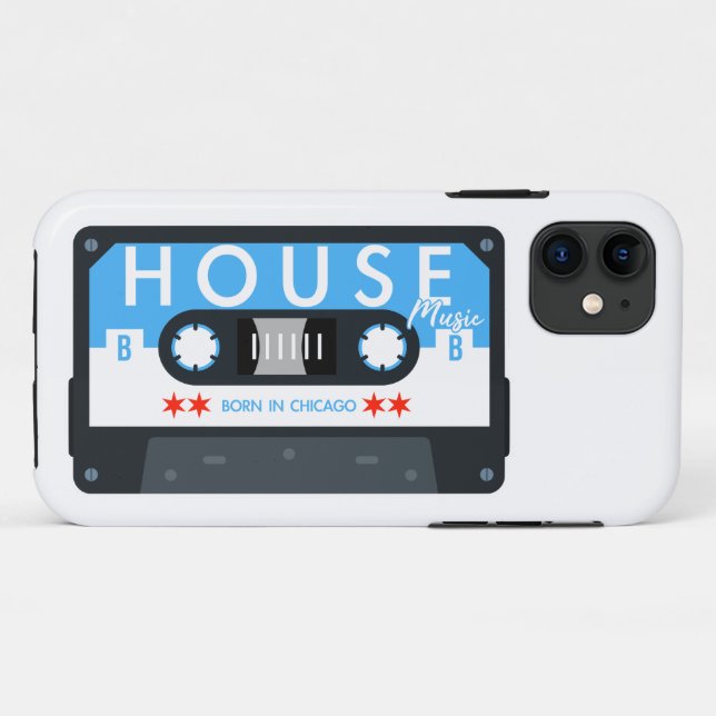 House Music Cassette Design Born in Chicago Case-Mate iPhone Case (Back (Horizontal))