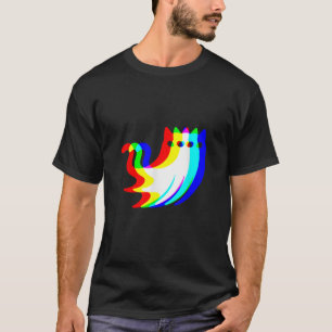 House Music cat ghost Optical Illusion EDM hallowe T-Shirt