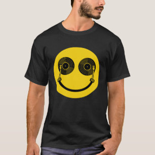 House Music Dance Music DJ Turntable Shaped Smile T-Shirt