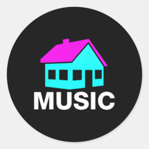 House Music Edm Rave Classic Round Sticker