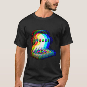 House Music Ghost Dj Optical Illusion Edm Hallowee T-Shirt