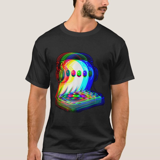 House Music Ghost Dj Optical Illusion Edm  T-Shirt (Front)