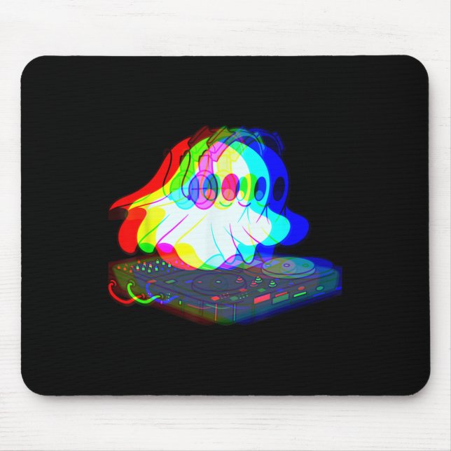 House Music Ghost Halloween Techno Rave Halloween  Mouse Pad (Front)