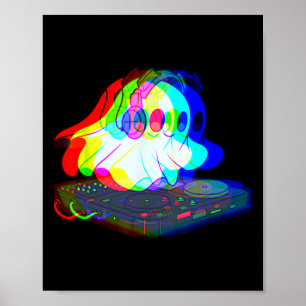 House Music Ghost Halloween Techno Rave Halloween  Poster