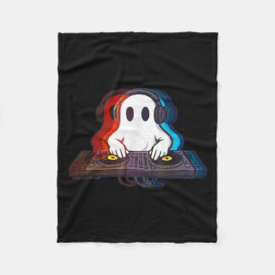 House Music Ghost Optical Illusion Boo Edm Hallowe Fleece Blanket