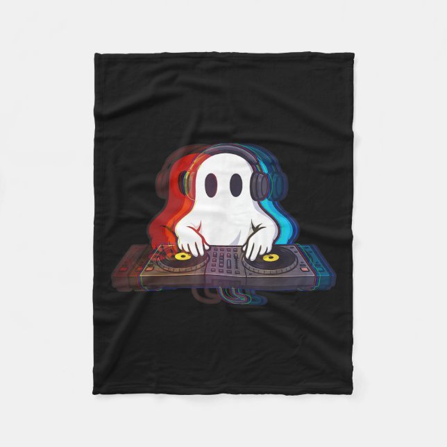 House Music Ghost Optical Illusion Boo Edm Hallowe Fleece Blanket (Front)