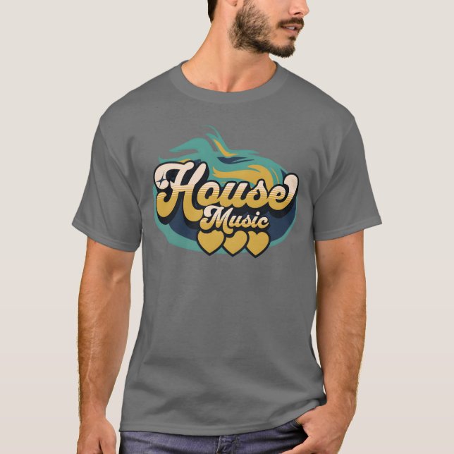 HOUSE MUSIC House Music Heat navy bluesand T-Shirt (Front)