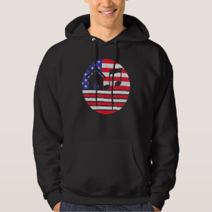 House Music - Vintage Usa Flag Sunset Edm Dj Retro Hoodie