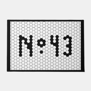 House Number 43 Vintage Tile Design Doormat